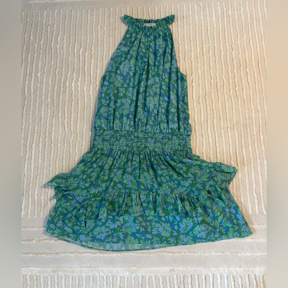 Ramy Brook Classic Halter Dress in Green and Blue